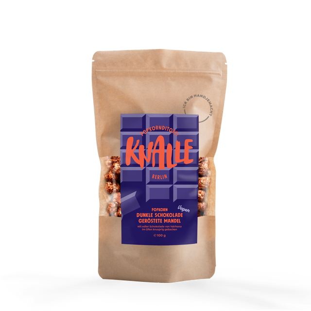 Dunkle Schokolade Geröstete Mandel Popcorn – vegan