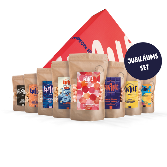 Jubiläums Set – 8 Sorten Popcorn – limitiert & versandkostenfrei