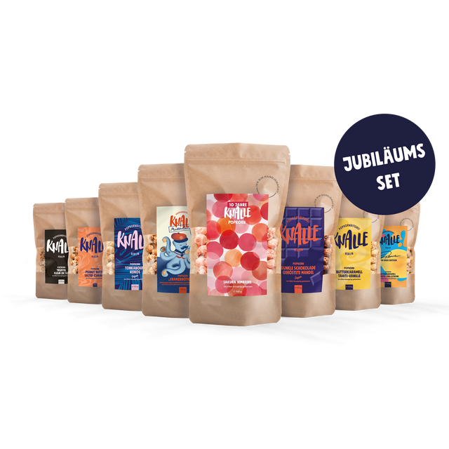 Jubiläums Set – 8 Sorten Popcorn – limitiert & versandkostenfrei