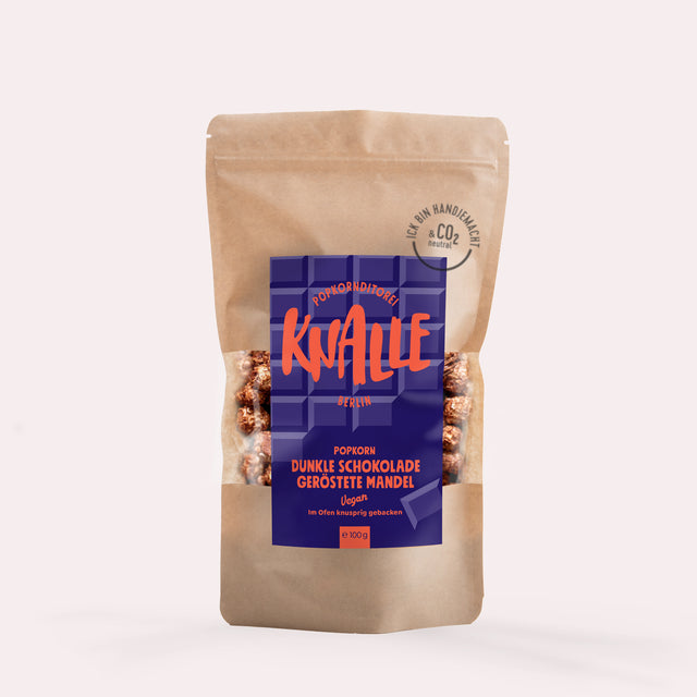 Dunkle Schokolade Geröstete Mandel Popcorn – vegan