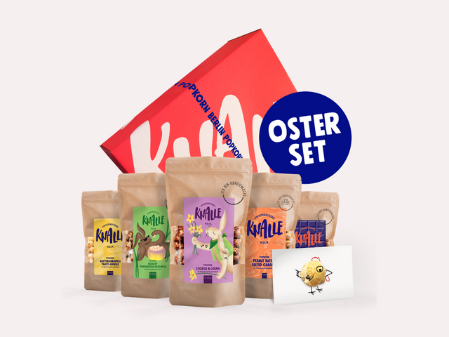 Knalle Osterset mit fünf Kreationen optional mit Grußkarte und personalisiertem Sticker