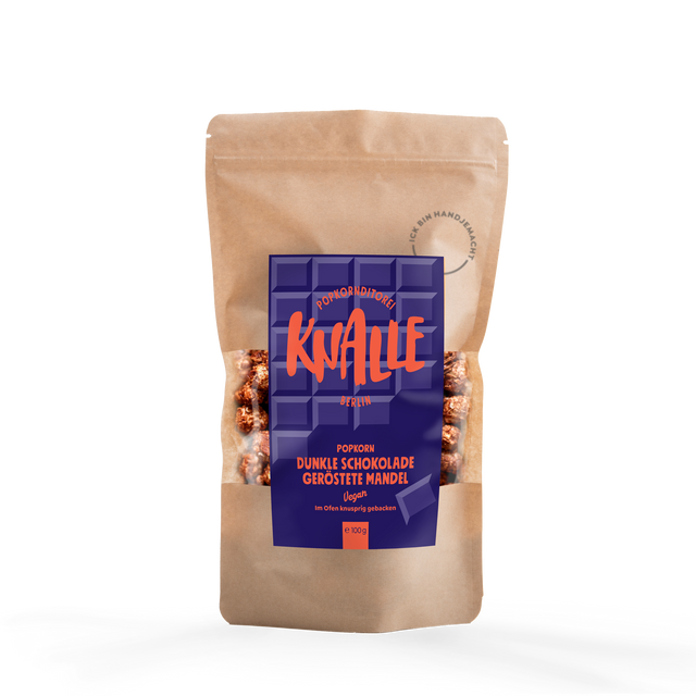 Dunkle Schokolade Geröstete Mandel Popcorn – vegan