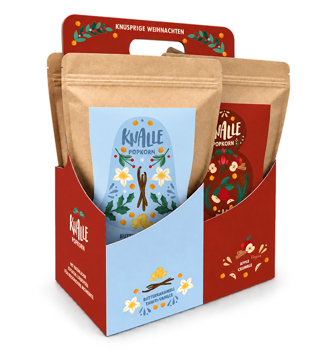 Fourpack Weihnachtsedition – 4 Sorten Popcorn  – limitiert